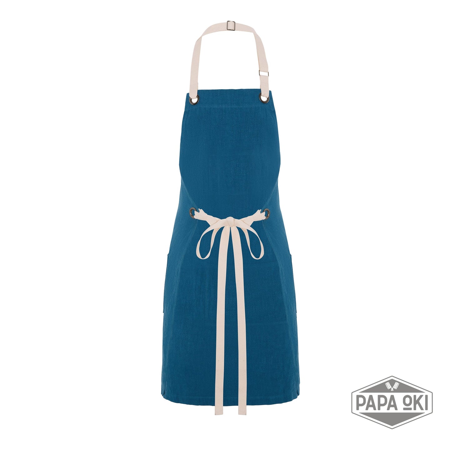 
                  
                    Soft linen apron with pockets and towel loop. For men and women. - Papa Oki
                  
                