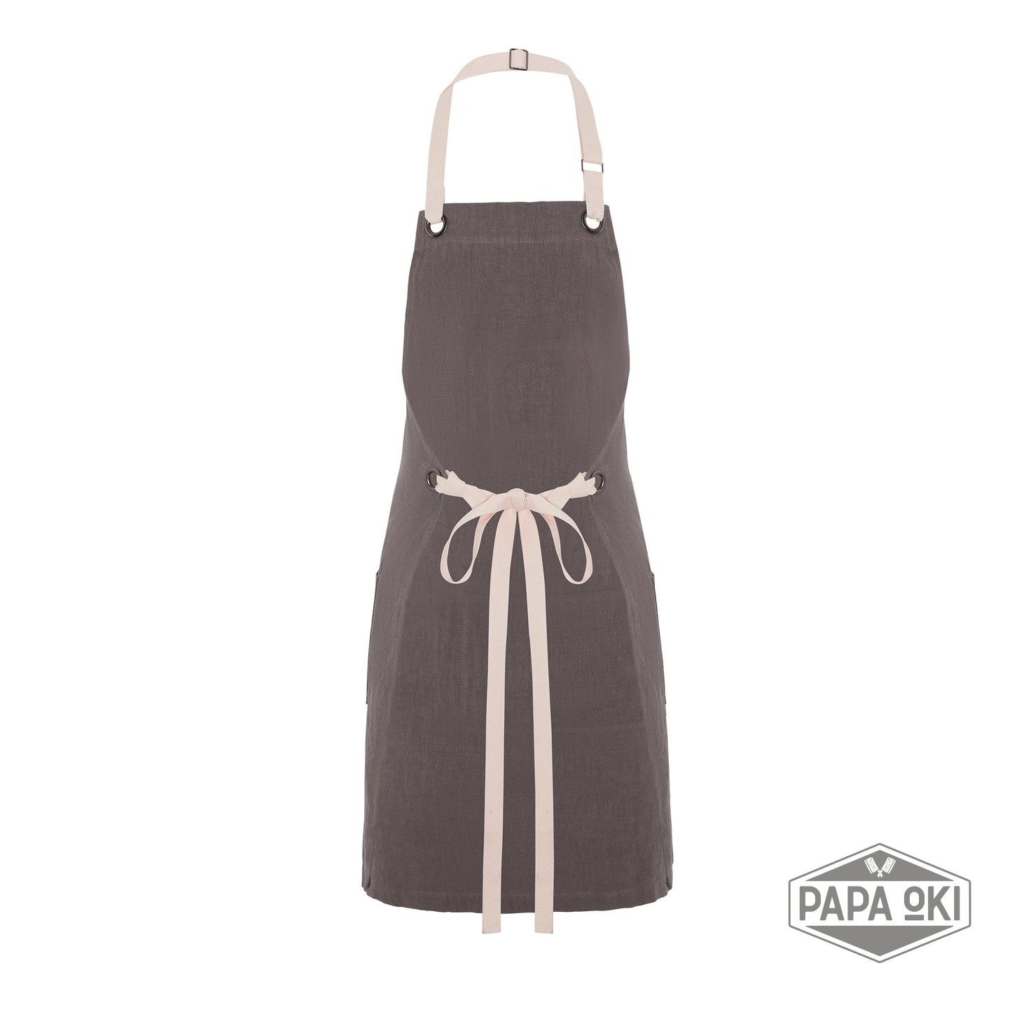 
                  
                    Soft linen apron with pockets and towel loop. For men and women. - Papa Oki
                  
                
