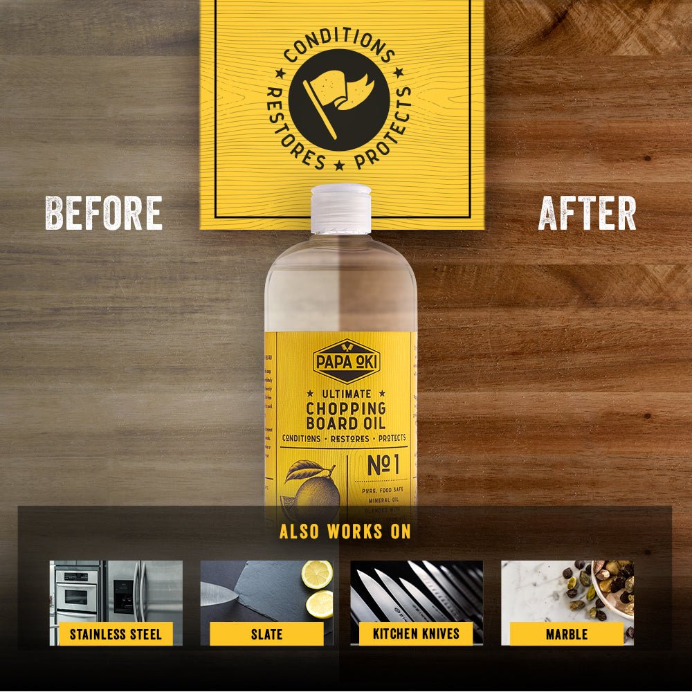 
                  
                    Ultimate chopping board oil. Brings chopping boards back to life - Papa Oki
                  
                